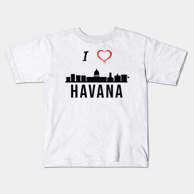 I love Havana Skyline Cuba Cuban Central America Kids T-Shirt by alltheprints